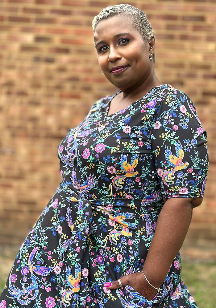 Irie Mystical Floral Phoenix Print Dress