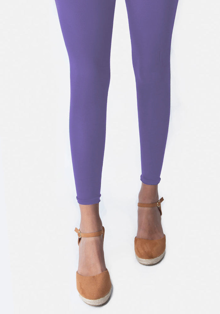 Front view of 50 Denier Premium Footless Tights (Iris Bloom)