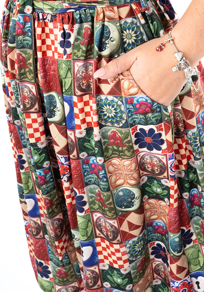 Fourth angle of Isabelle Ceramic Tile Print Dress