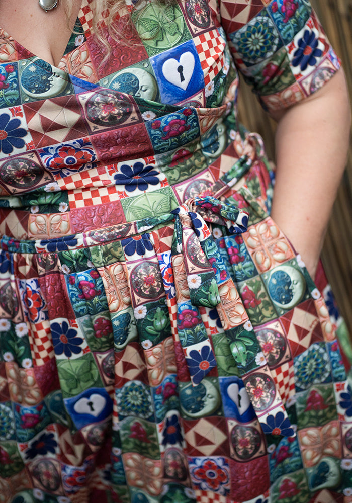 Fifth angle of Isabelle Ceramic Tile Print Dress