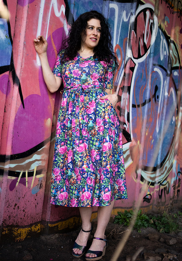 Seventh angle of Isidore Love Potion Print Midi Dress