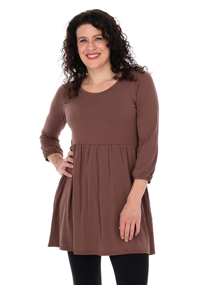 Isra Bitter Chocolate Empire Line Tunic