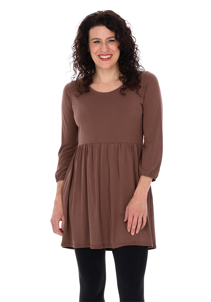 Isra Bitter Chocolate Empire Line Tunic