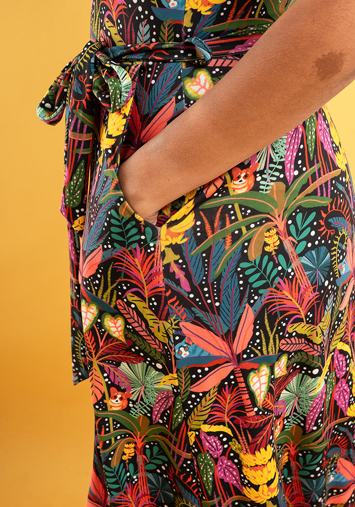 Issa Bushbabies Print Midi Dress