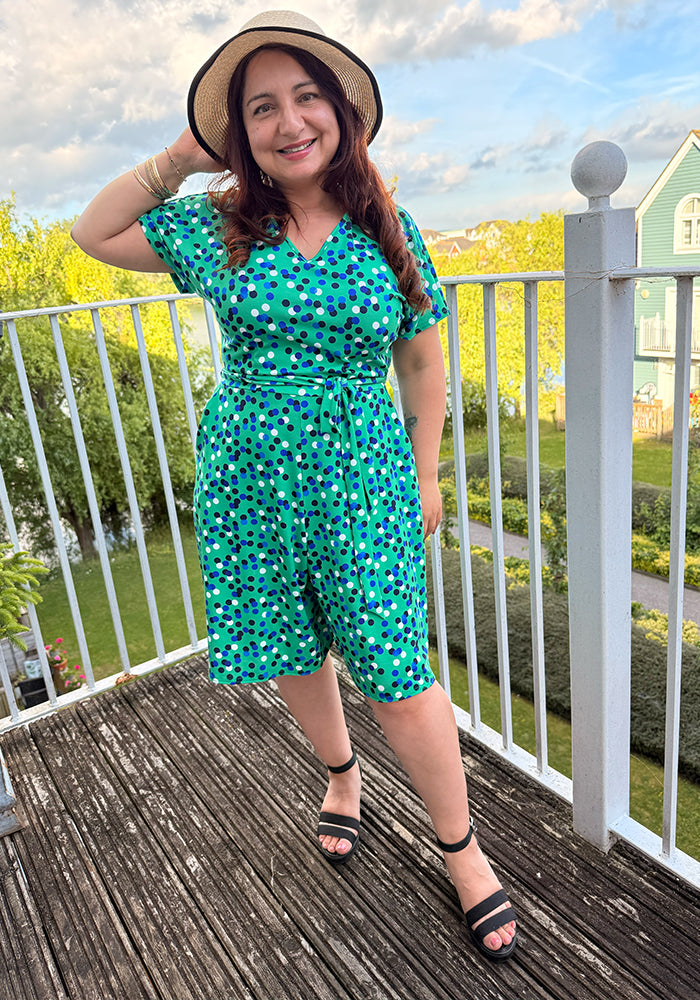 Iva Green Polka Dot Print Playsuit