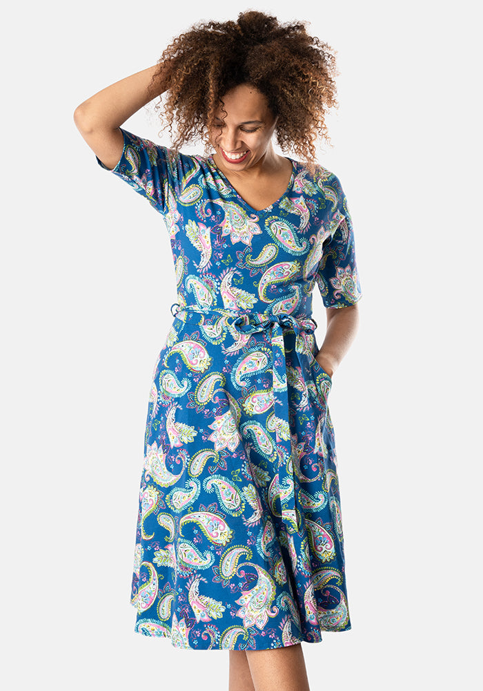 Jacinda Paisley Print Cotton Dress