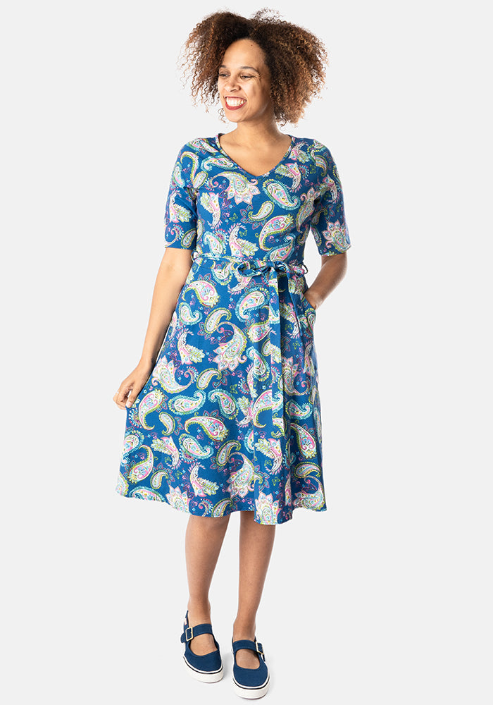 Jacinda Paisley Print Cotton Dress