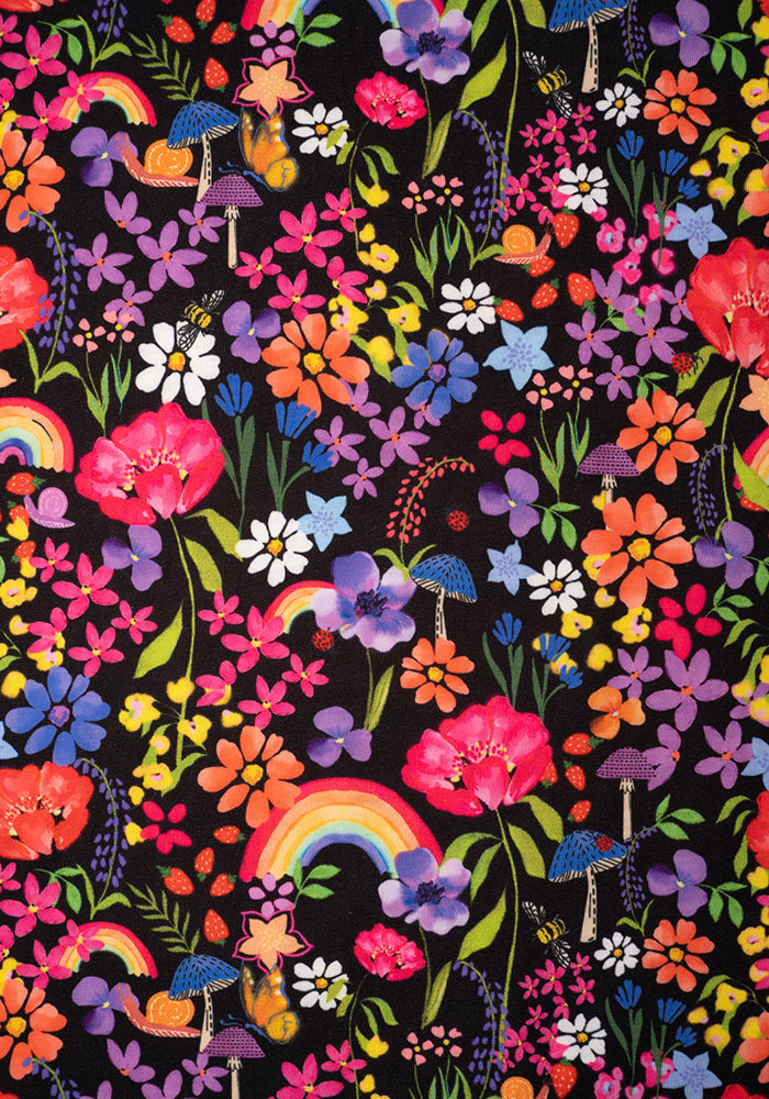 Second angle of Wren Garden Rainbow Floral Print Jersey A-Line Tunic