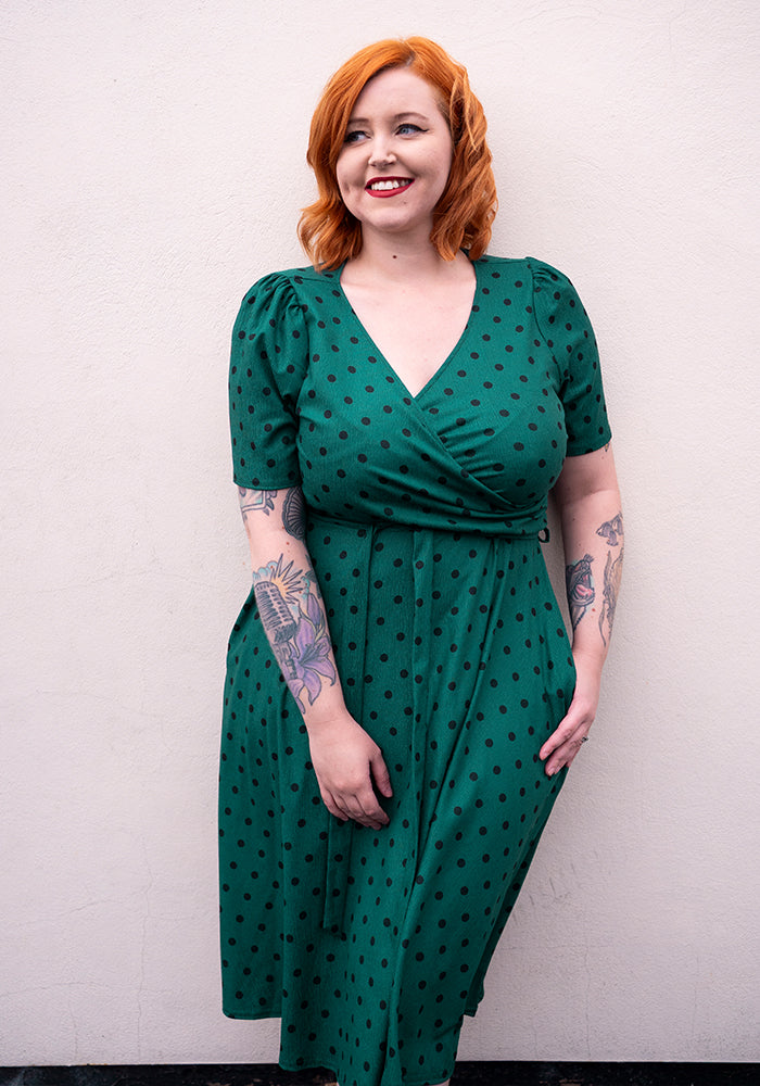 Seventh angle of Jacqueline Polka Dot Print Swing Dress