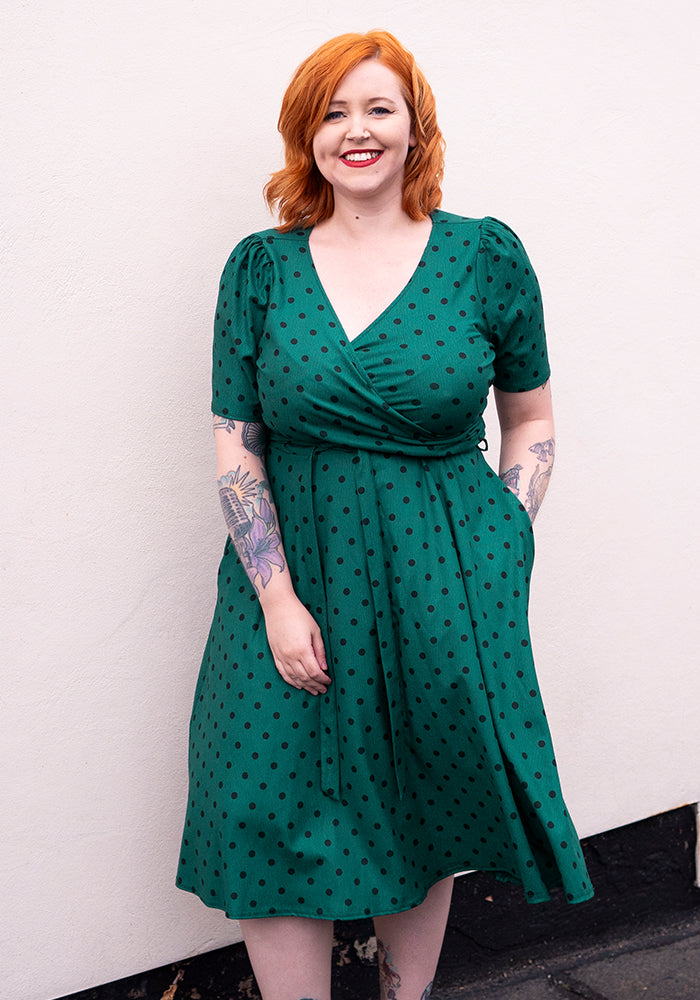 Eighth angle of Jacqueline Polka Dot Print Swing Dress