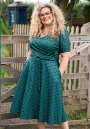 Jacqueline Polka Dot Print Swing Dress