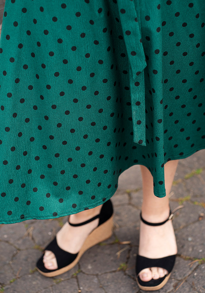 Sixth angle of Jacqueline Polka Dot Print Swing Dress