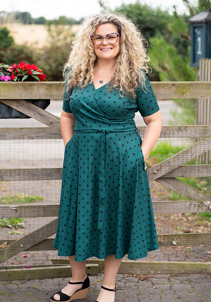 Fifth angle of Jacqueline Polka Dot Print Swing Dress