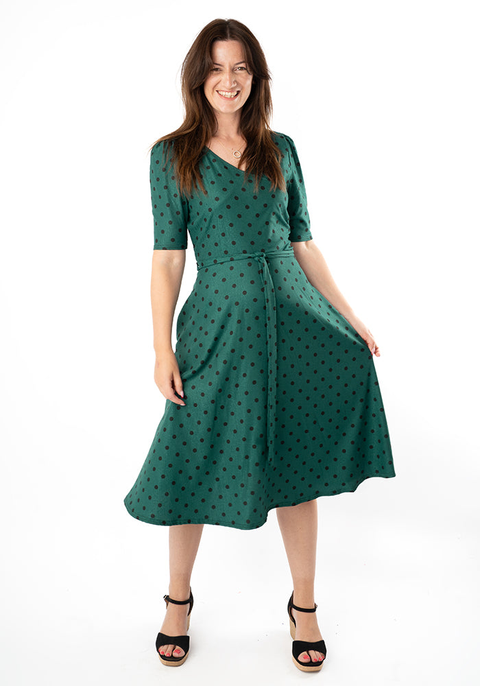 Third angle of Jacqueline Polka Dot Print Swing Dress