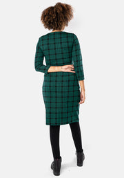 Jagger Green & Black Check Jacquard Dress