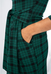 Jagger Green & Black Check Jacquard Dress