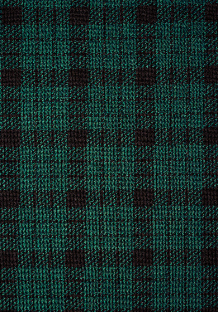 Jagger Green & Black Check Jacquard Dress