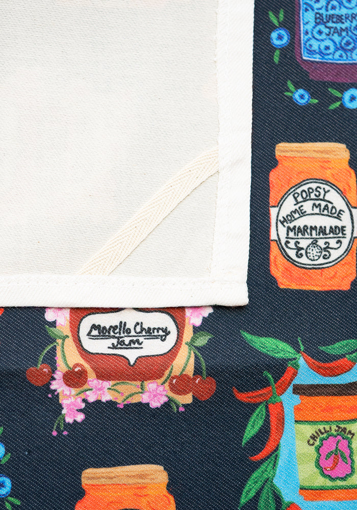 Fourth angle of Jam &amp; Preserves Print Tea Towel