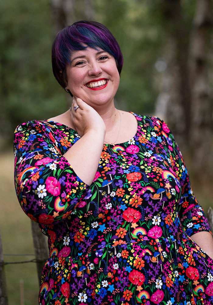 Fifth angle of Janella Garden Rainbows Print Midaxi Dress