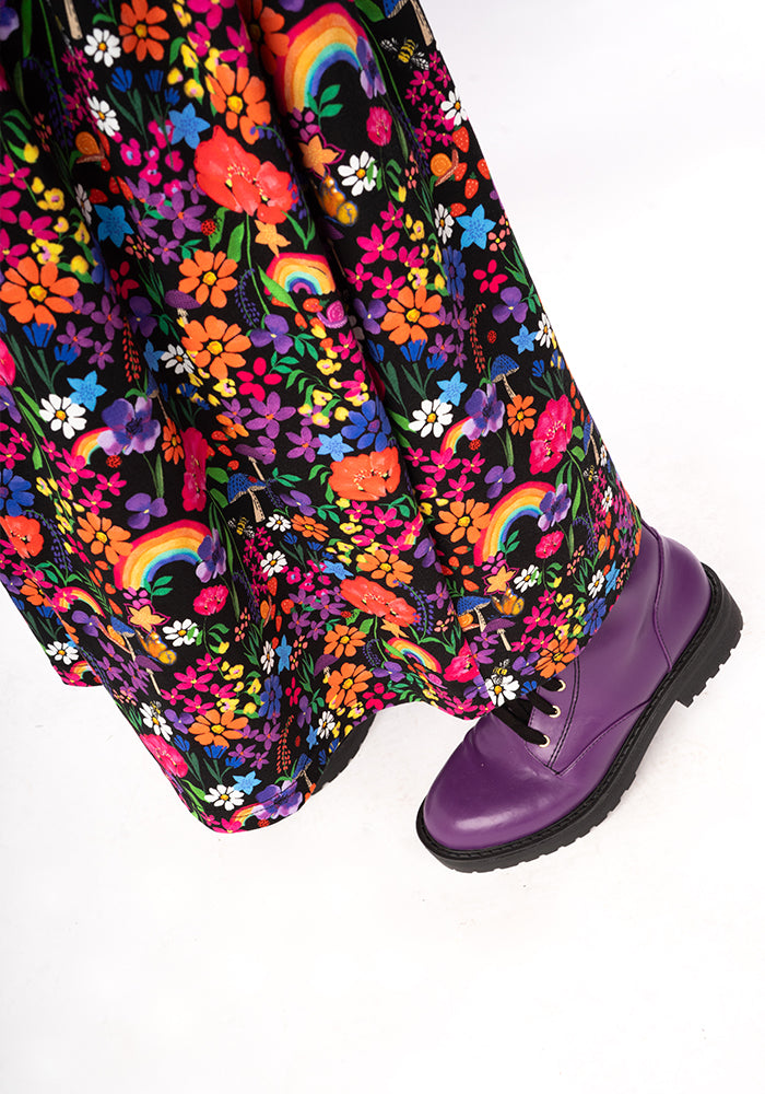Eighth angle of Janella Garden Rainbows Print Midaxi Dress