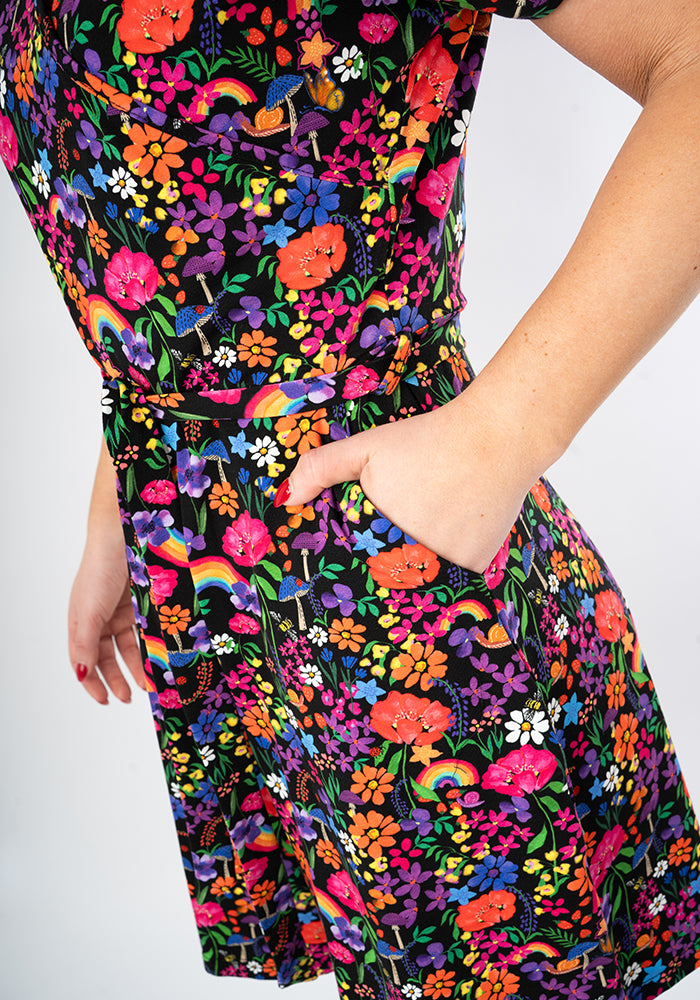 Jaya Garden Rainbow Print Cotton Playsuit