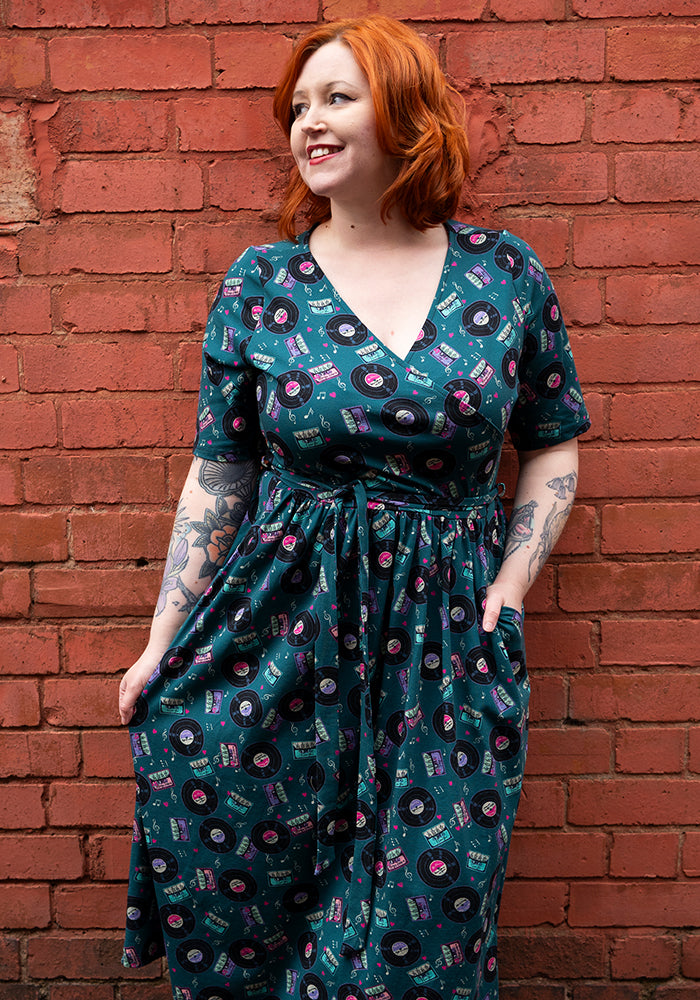 Sixth angle of Jayleen Mixed Tape Mix Print Cotton Midi Dress