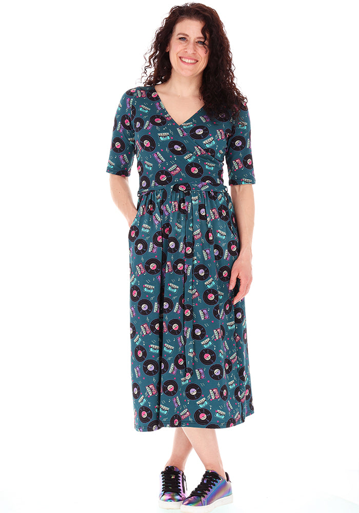 Fifth angle of Jayleen Mixed Tape Mix Print Cotton Midi Dress