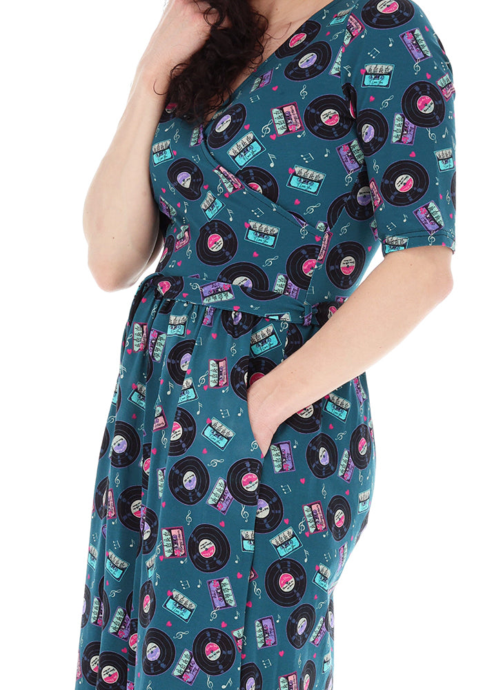 Fourth angle of Jayleen Mixed Tape Mix Print Cotton Midi Dress