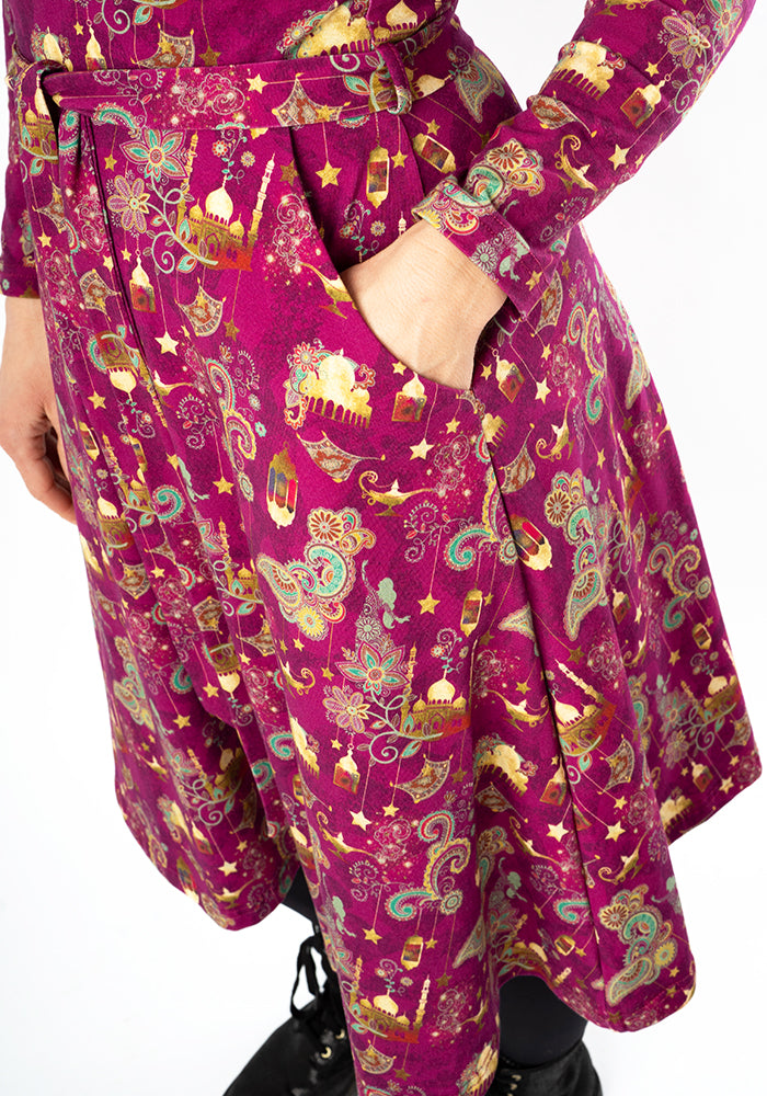 Eighth angle of Jazmeen Magical Adventure Print Cotton Dress