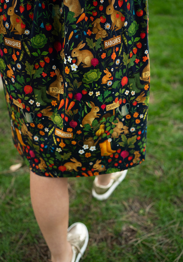 Tenth angle of Jeanne Rabbit Garden Print Cotton Dress