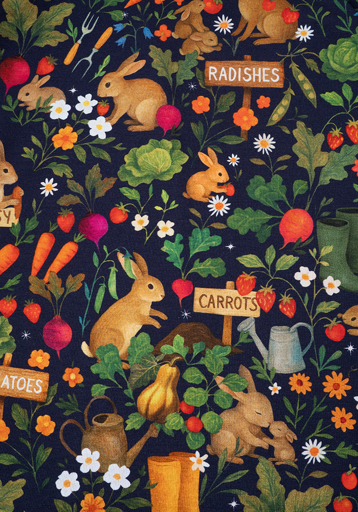 Second angle of Jeanne Rabbit Garden Print Cotton Dress
