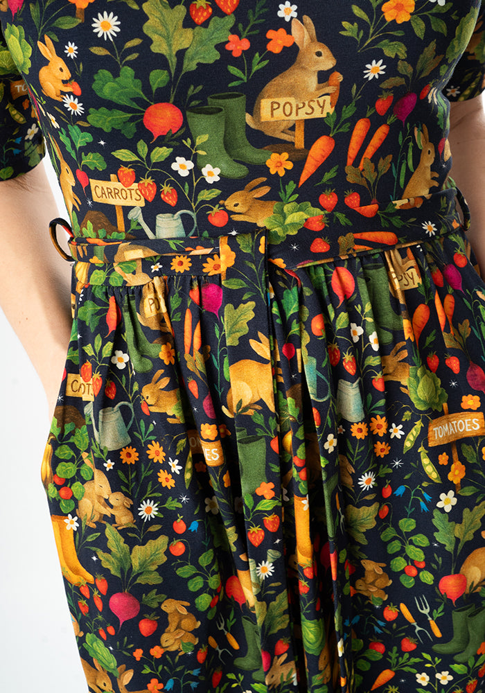 Eighth angle of Jeanne Rabbit Garden Print Cotton Dress