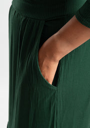 Jensen Bottle Green Rib Midaxi Dress