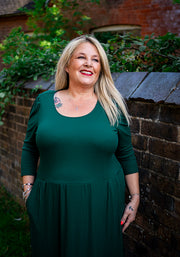 Jensen Bottle Green Rib Midaxi Dress