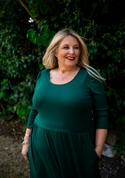 Jensen Bottle Green Rib Midaxi Dress