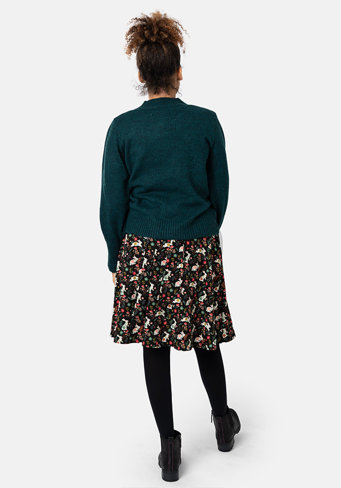 Jewel Green Balloon Sleeve Jumper