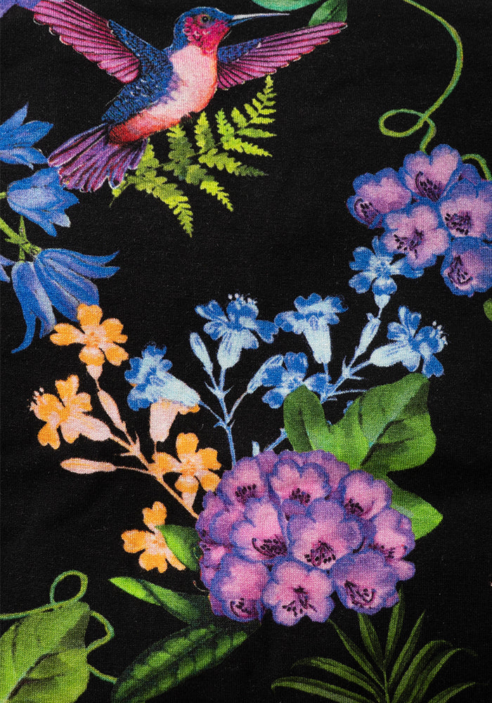 Second angle of Jolanda Botanical Bird Print Viscose Midaxi Dress