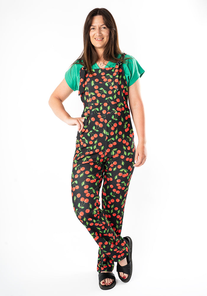 Sixth angle of Jordan Cherry Print Dungaree
