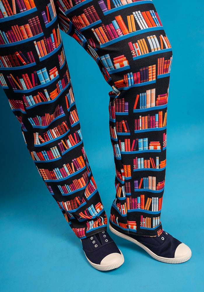 Eleventh angle of Jordan Bookshelf Print Textured Crepe Dungaree