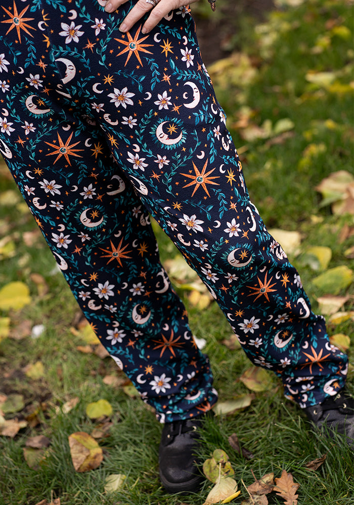 Fifth angle of Jordan Celestial Moon Print Full Length Dungaree
