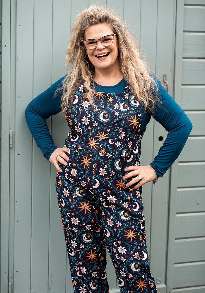 Tenth angle of Jordan Celestial Moon Print Full Length Dungaree