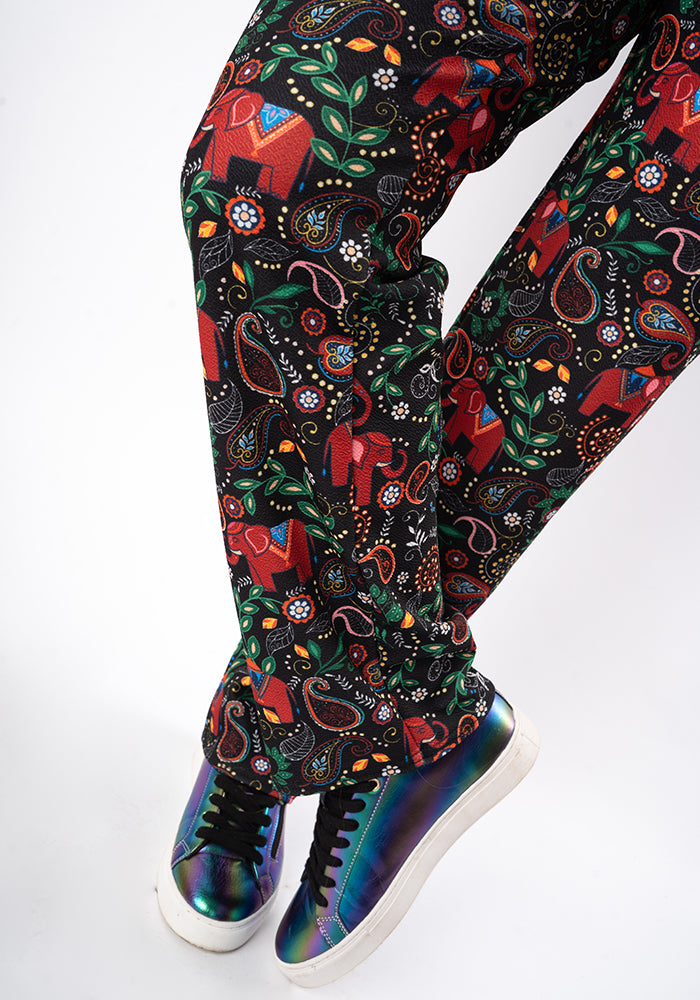 Seventh angle of Jordan Elephant Paisley Print Dungaree