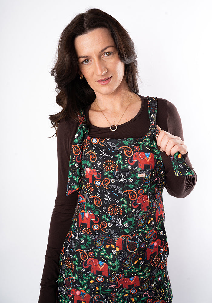 Eighth angle of Jordan Elephant Paisley Print Dungaree