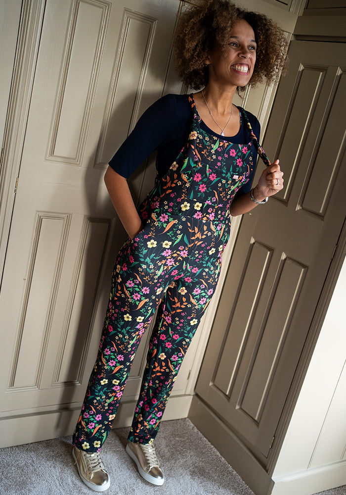 Seventh angle of Jordan Floral Print Dungaree