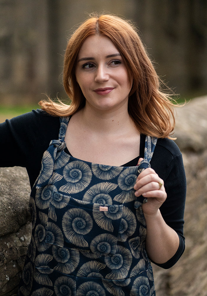 Front view of Jordan Fossil Print Textured Crepe Dungaree