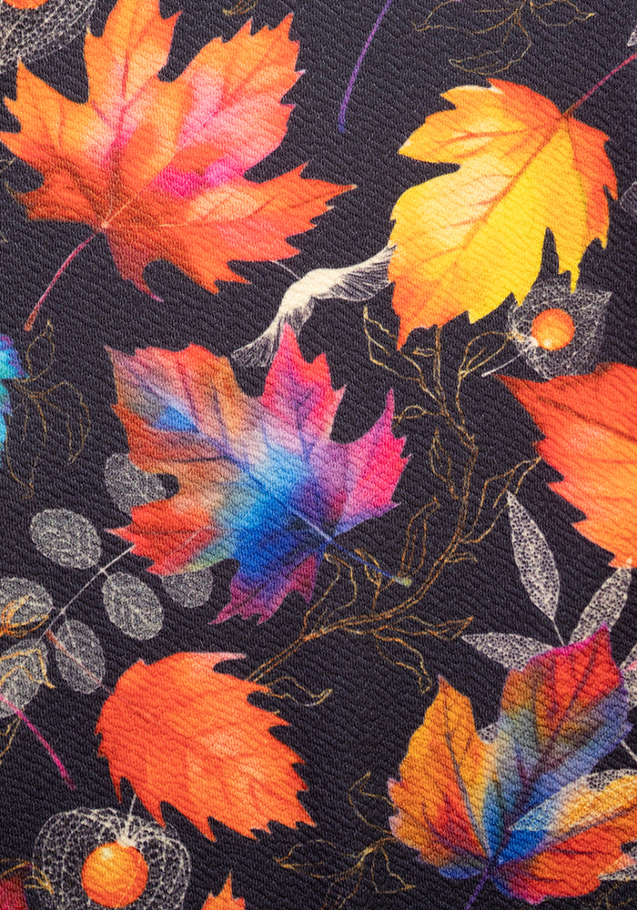 Jordan Dark Purple Fall Leaves Print Dungaree