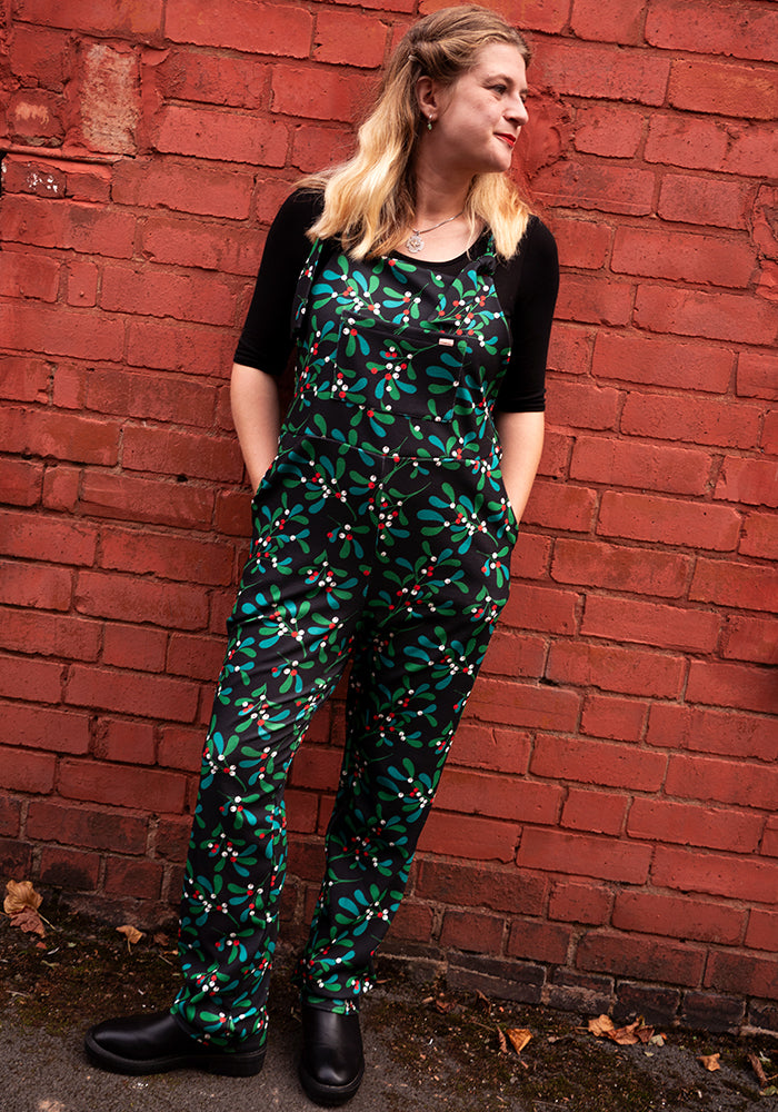 Jordan Mistletoe Print Dungaree