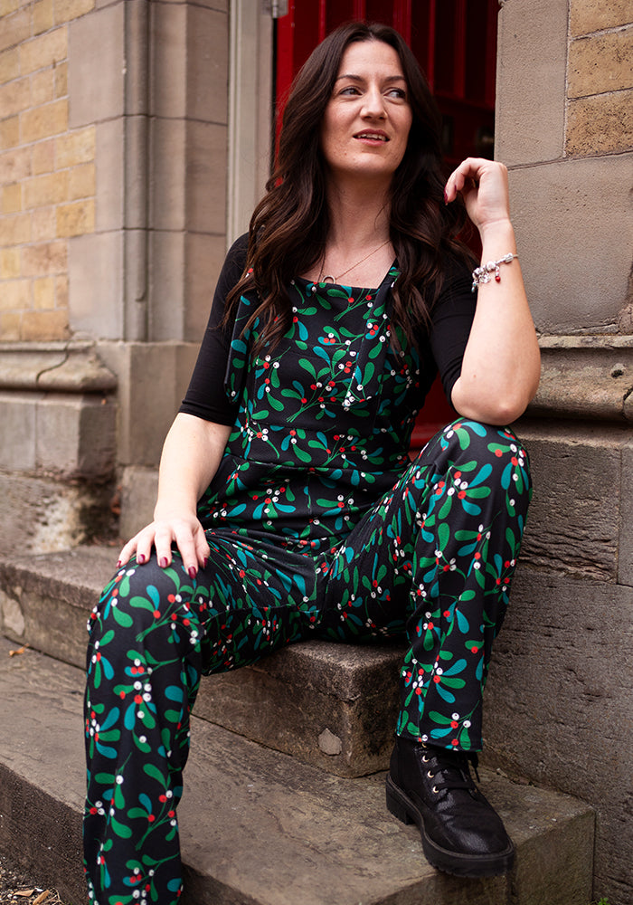 Jordan Mistletoe Print Dungaree