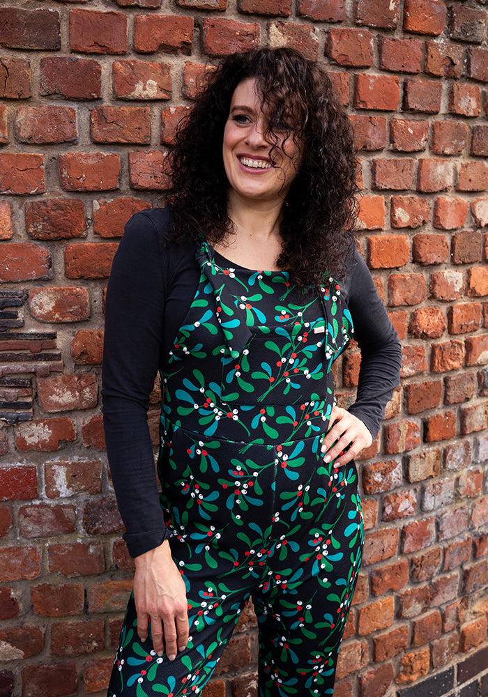 Jordan Mistletoe Print Dungaree