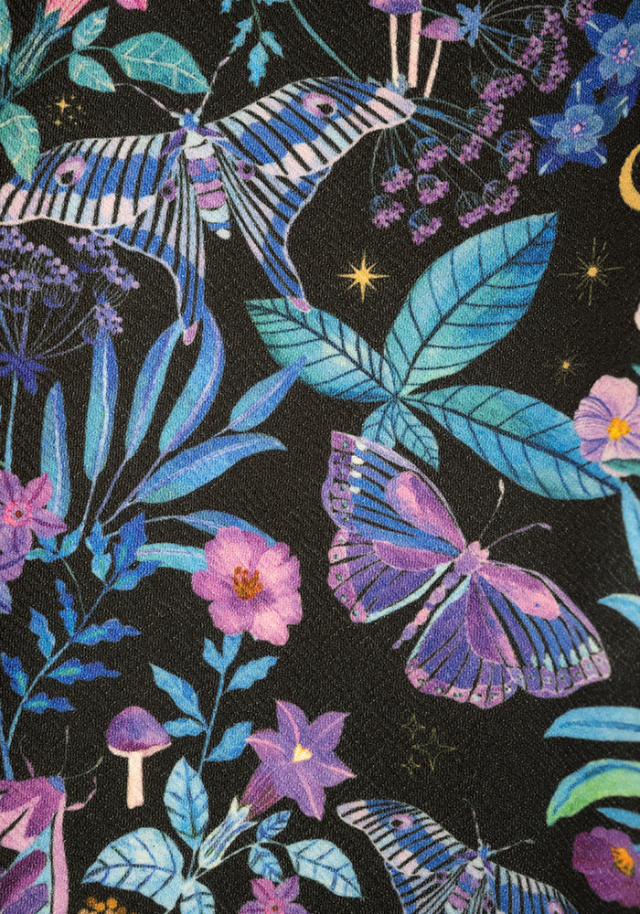 Second angle of Jordan Mystical Moth Print Full Length Dungaree